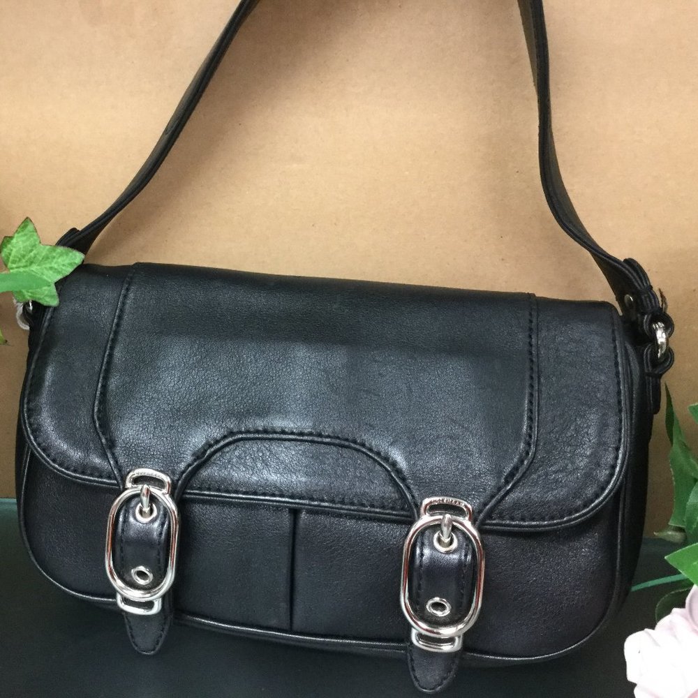 Cole Haan  women  Pure Luxury Leather Black satchel Shoulder Bag - Picture 2 of 14